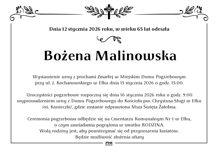 Bożena Malinowska - nekrolog